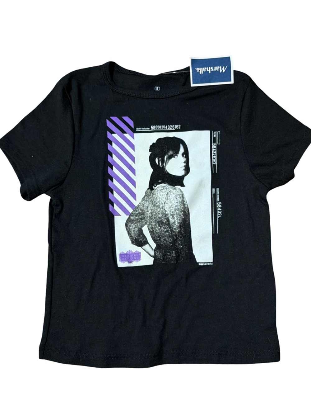 Beetlejuice Black Short Sleeve Graphic Tee Purple Accents